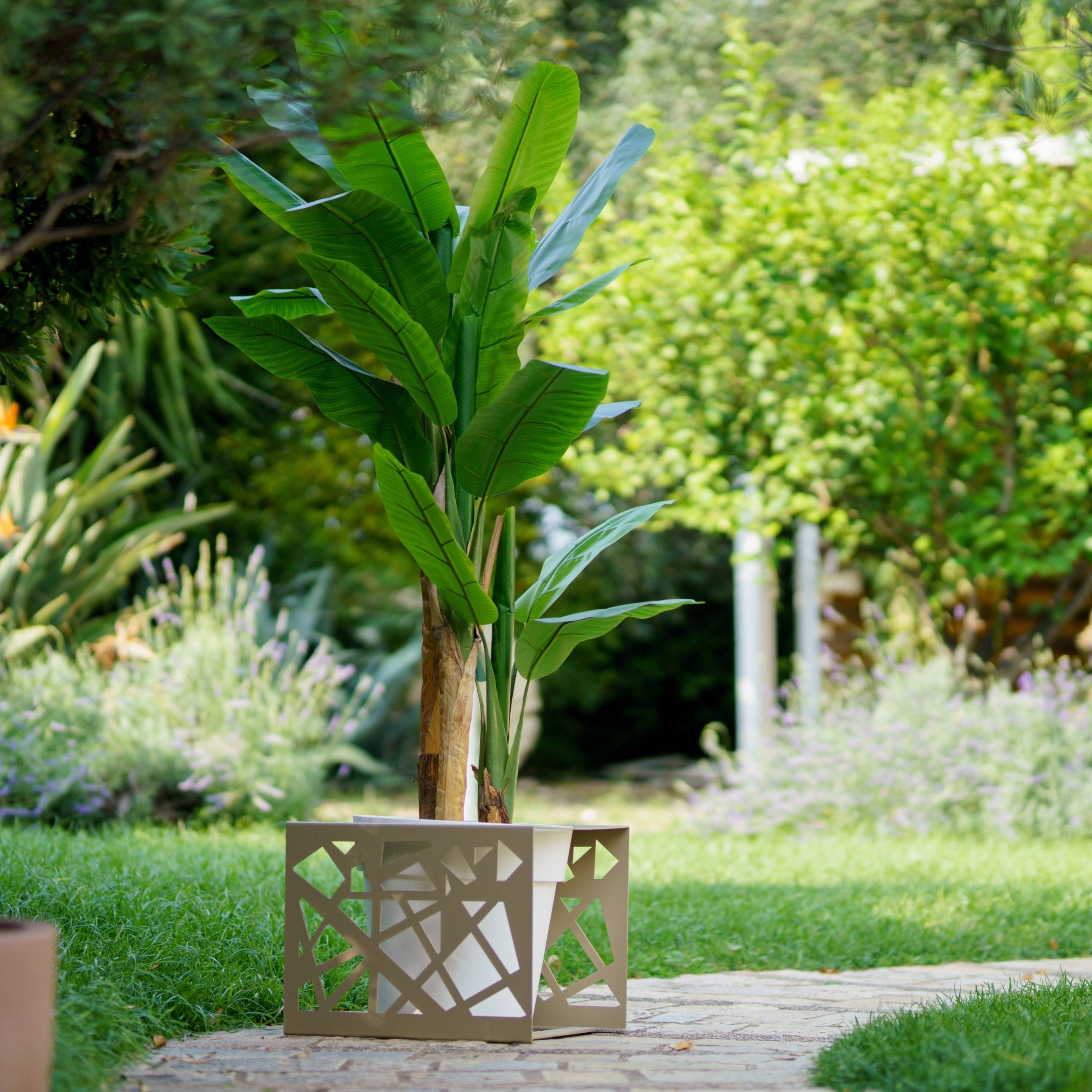 TECNOKIT Panca in Lamiera GOOT con vasi + Portavaso Singolo Coordinabile