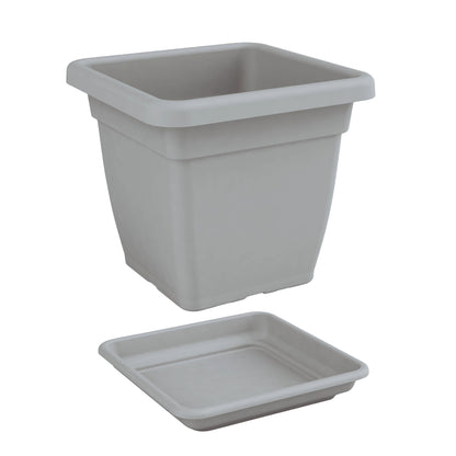 Nicoli Vaso Mega Quadrato cm 38x38x34 con sottovaso cm 34x34x5
