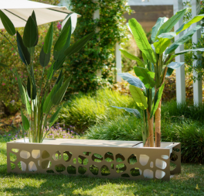 TECNOKIT Panca in Lamiera GOOT con vasi + Portavaso Singolo Coordinabile