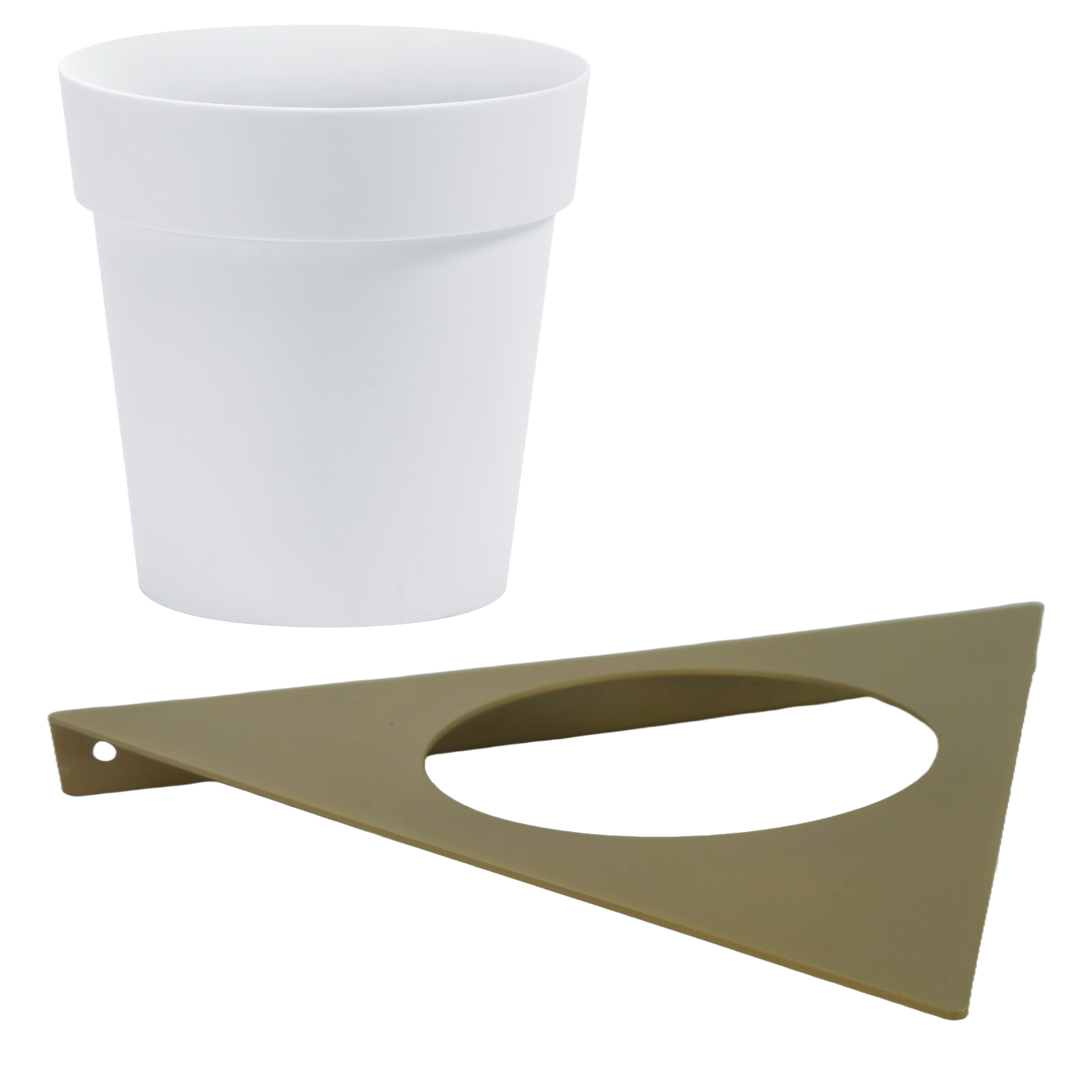 Tecnokit porta vasi da muro in metallo con vaso