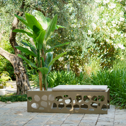 TECNOKIT Panca in Lamiera GOOT con vasi + Portavaso Singolo Coordinabile