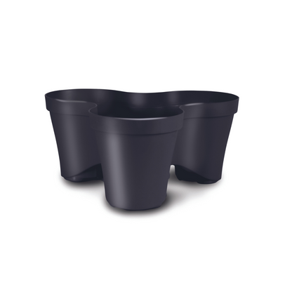 Plana vaso impilabile Roma, in polipropilene con sottovaso, vaso multistrato tridimensionale, vaso per fragole, fioriera da esterno ed interno, tris vasi giardino verticale