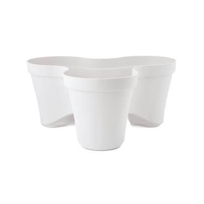 Plana vaso impilabile Roma, in polipropilene con sottovaso, vaso multistrato tridimensionale, vaso per fragole, fioriera da esterno ed interno, tris vasi giardino verticale
