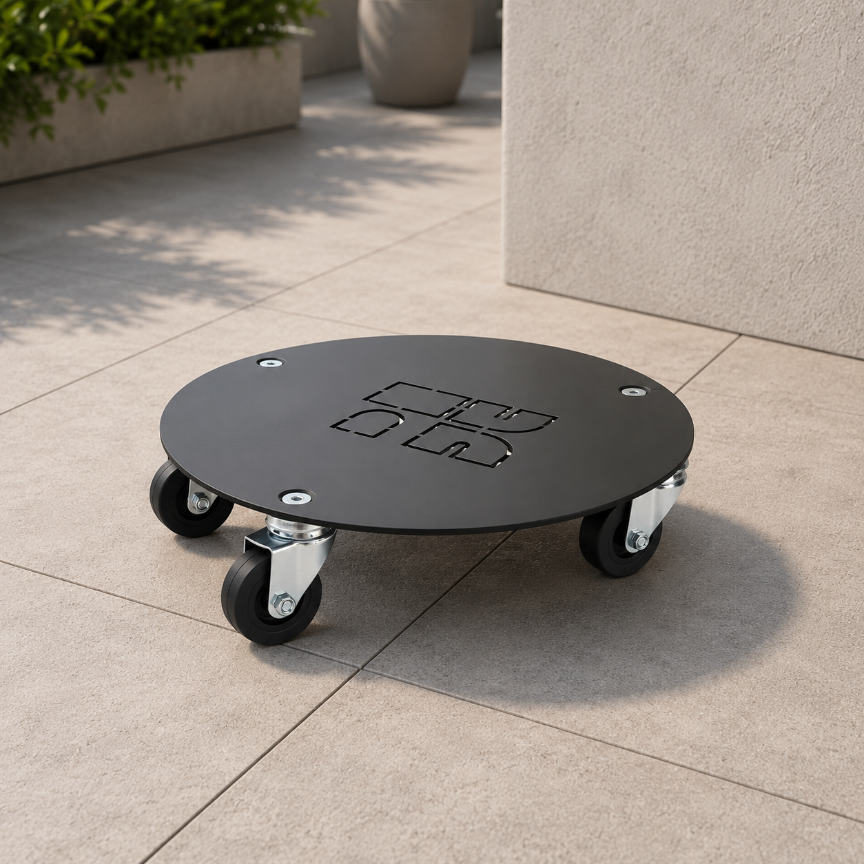 Tecnokit Carrello Porta Vasi Tondo Flat Ø 30 cm – Invisibile, Robusto e Made in Italy