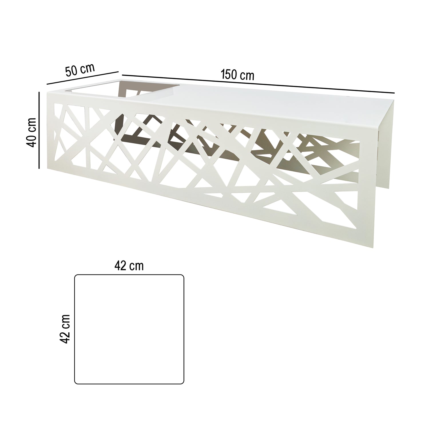 TECNOKIT Panca in Lamiera GOOT con vasi + Portavaso Singolo Coordinabile