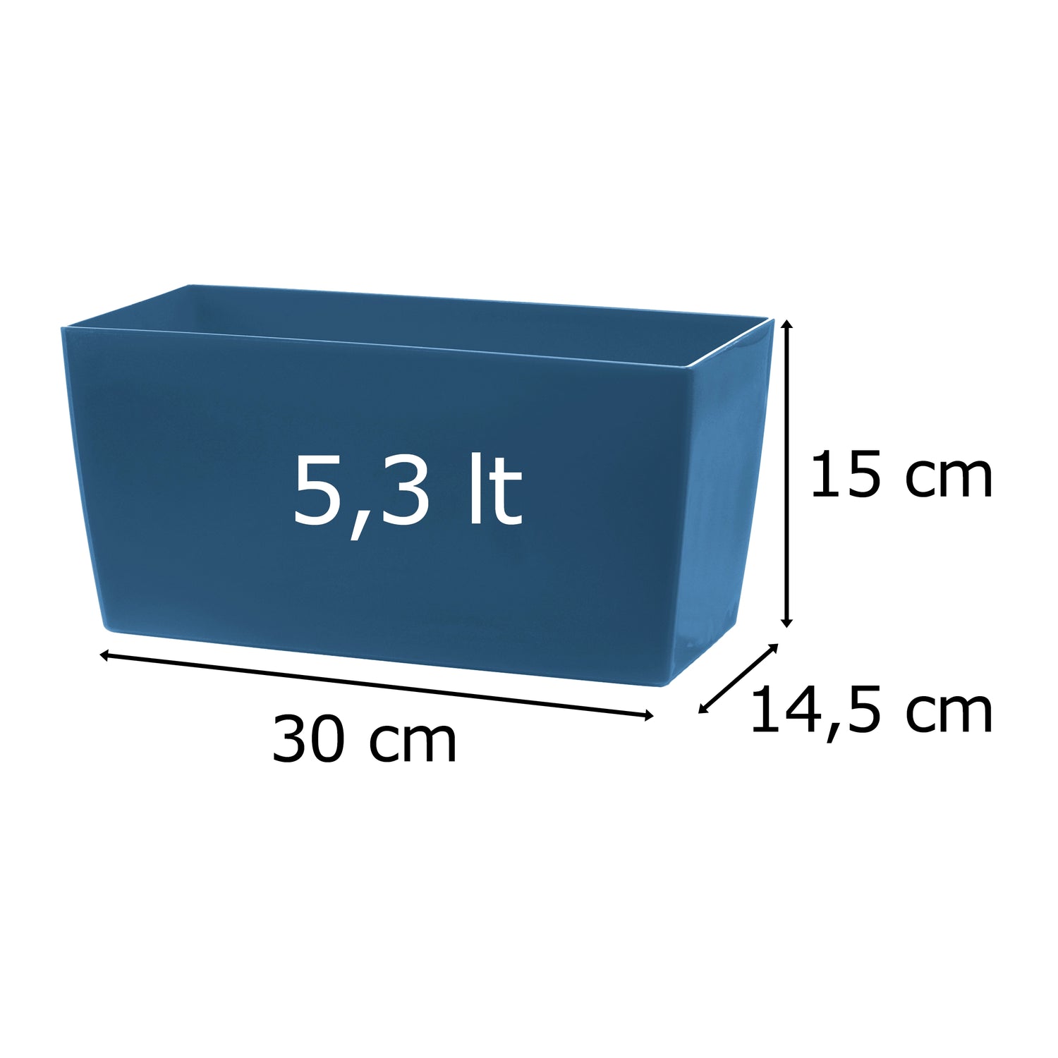 Tera Vaso in Plastica Lucido Coimbra 30 cm – Fioriera Rettangolare Moderna per Piante