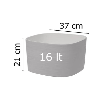 Tera vaso per fiori elegante Rodi, in polietilene, cm 37x37x21h, per interno ed esterno, sistema di riserva d&