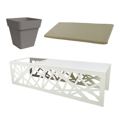 TECNOKIT Panca in Lamiera GOOT con vasi + Portavaso Singolo Coordinabile