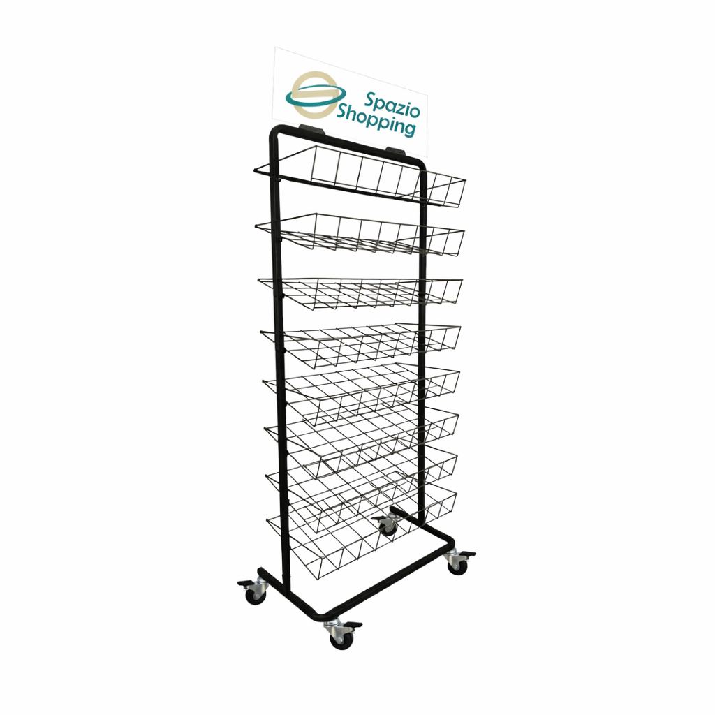 TECNOKIT ESPOSITORE PORTA ZERBINI E TAPPETI CON RUOTE