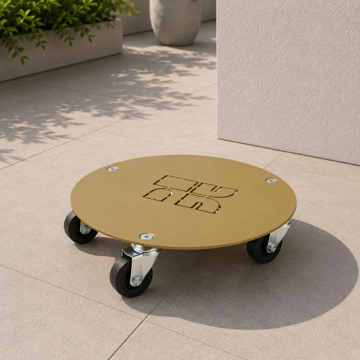 Tecnokit Carrello Porta Vasi Tondo Flat Ø 30 cm – Invisibile, Robusto e Made in Italy