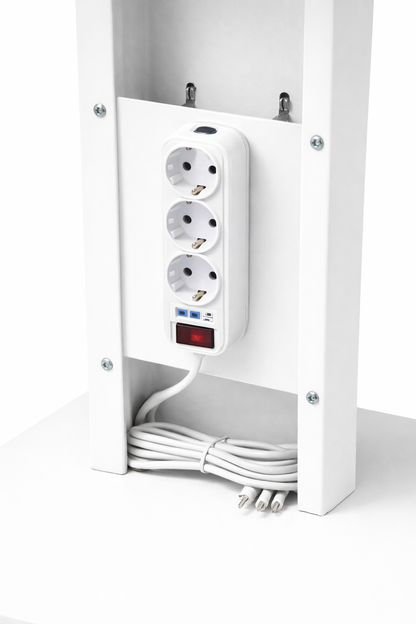 Tecnokit Carrello medico con Ripiano Regolabile, Tappetini Antiscivolo e Ciabatta elettrica Integrata