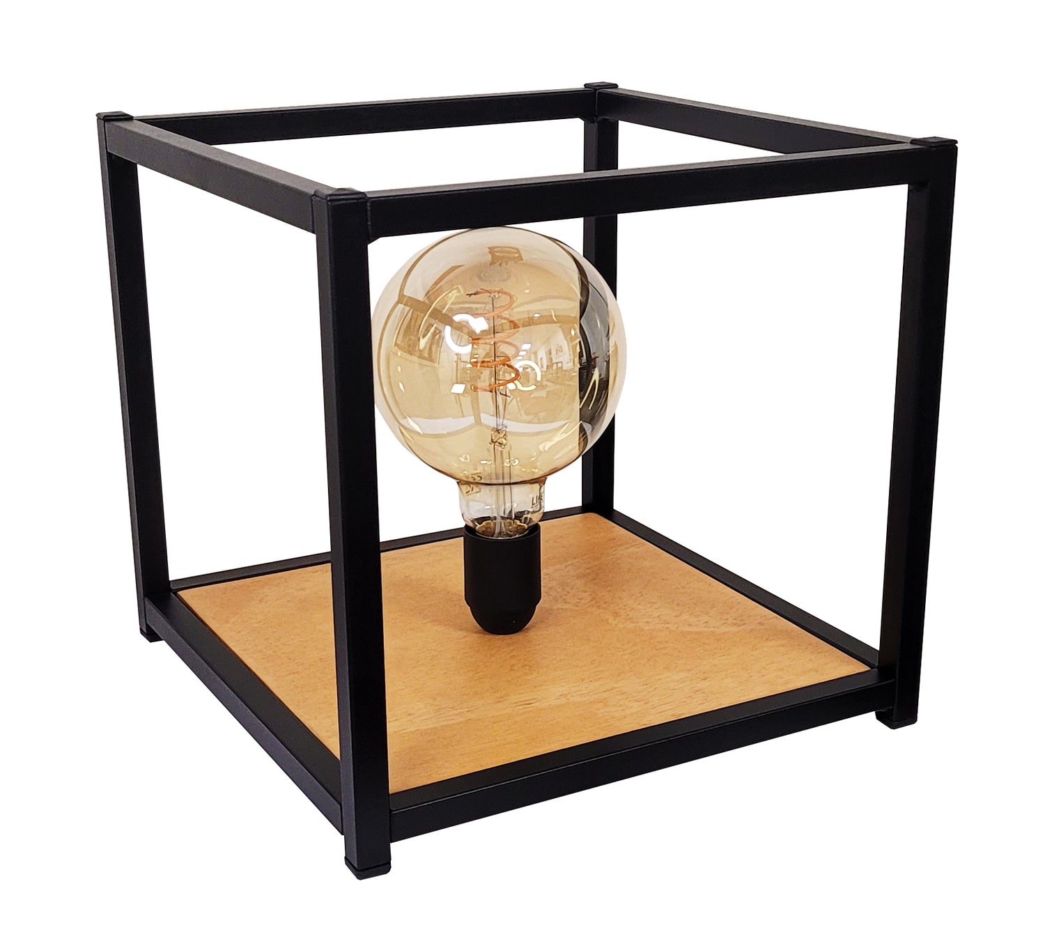 Lampada stile industrial da tavolo Kubica cm 29x29x26 h