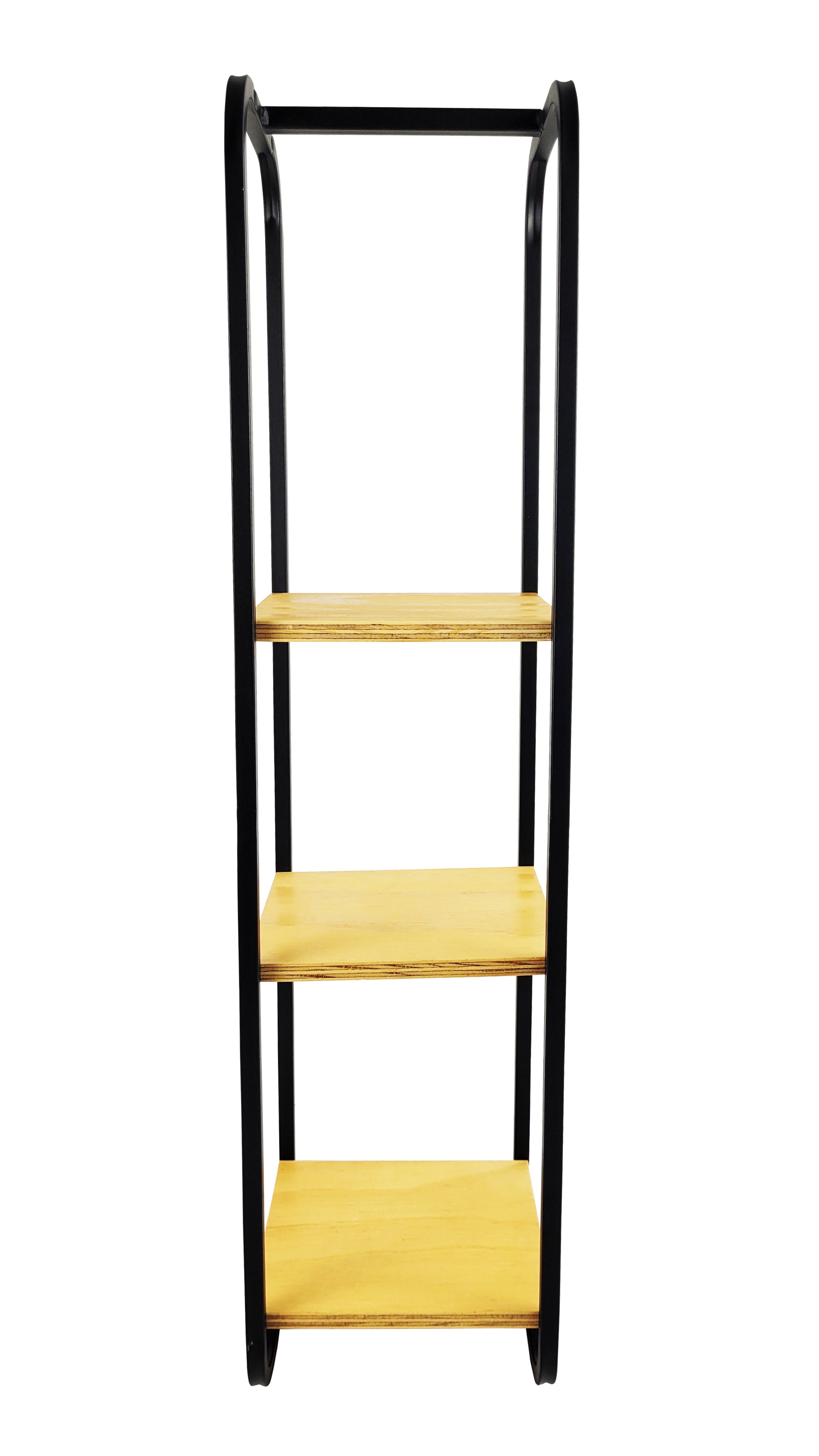 Tecnokit mensola parete frank a 3 ripiani in acciaio e legno, stile industrial, colore nero, cm 25x25x100h, parete attrezzata per soggiorno, cameretta, ufficio