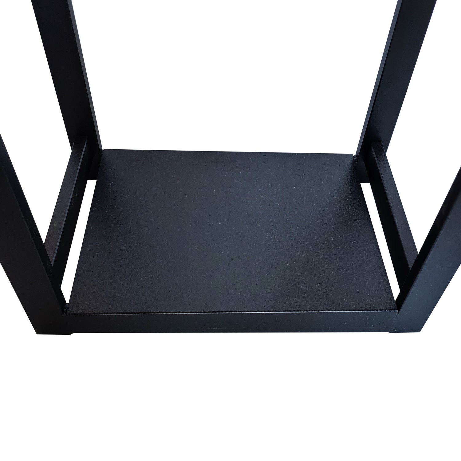 Scaffale porta legna in acciaio con ripiano porta oggetti