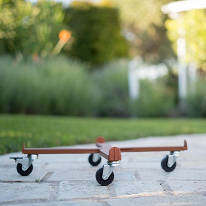 porta vasi, carrello porta piante circolare con ruote industriali in metallo