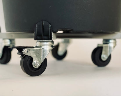 porta vasi, carrello porta piante circolare con ruote industriali in metallo