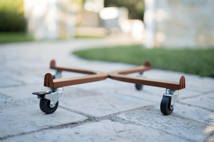 porta vasi, carrello porta piante circolare con ruote industriali in metallo